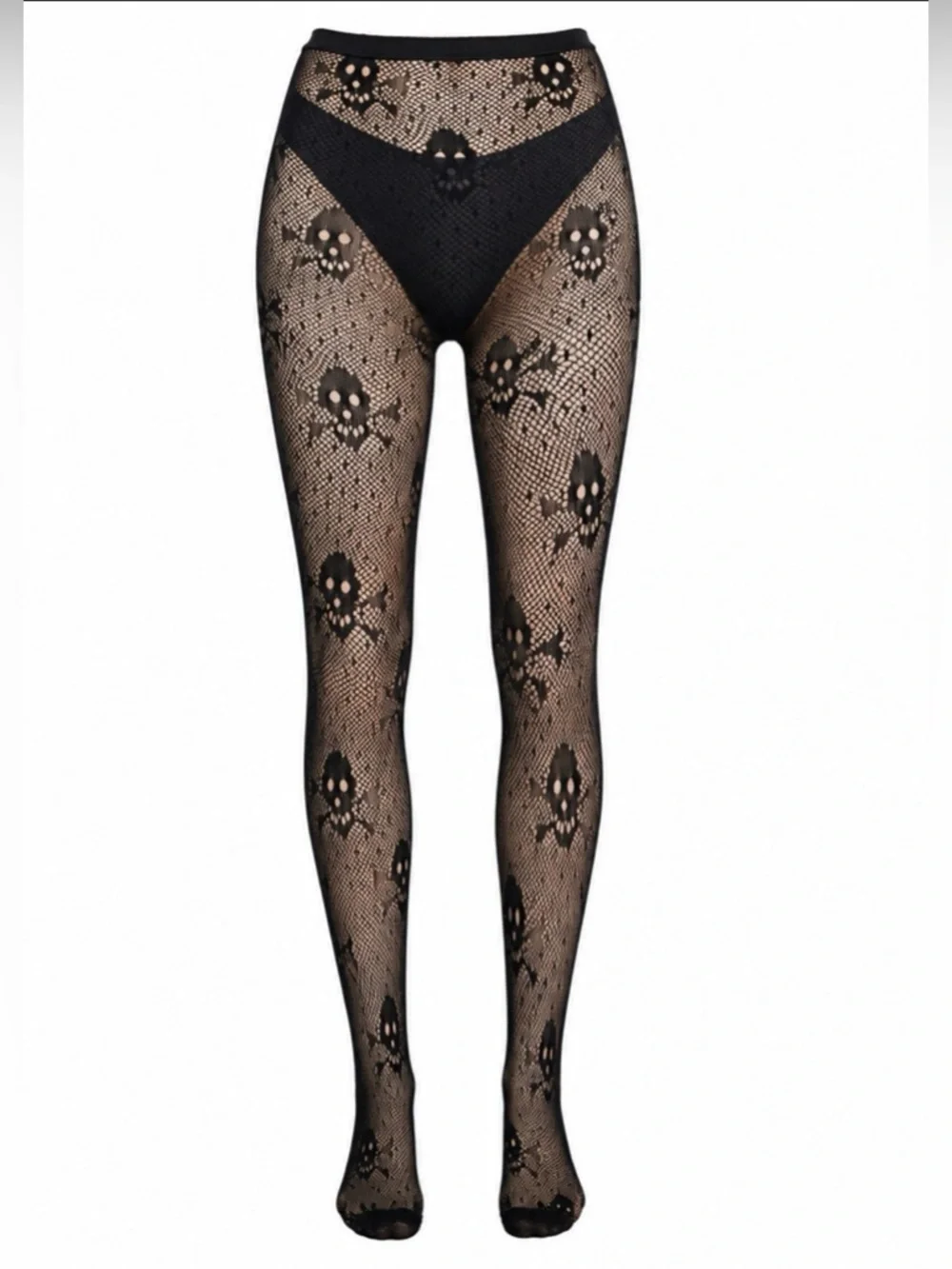NWT Skull & Crossbones Fishnet Tights | One Size | Gothic Alt Punk Halloween